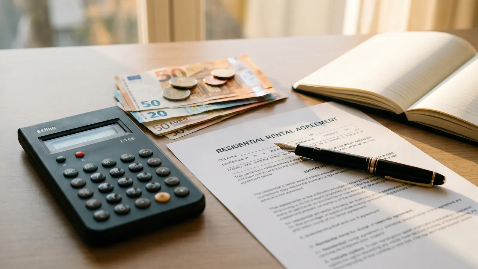 Calculatrice et euros, coût de la garantie loyers impayés