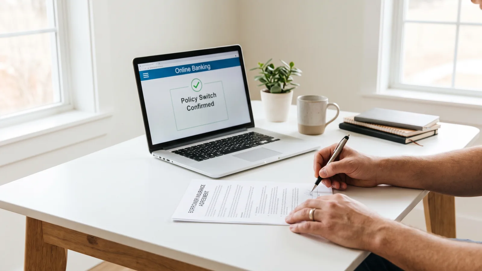 Personne résiliant son assurance emprunteur en ligne avec la loi Lemoine